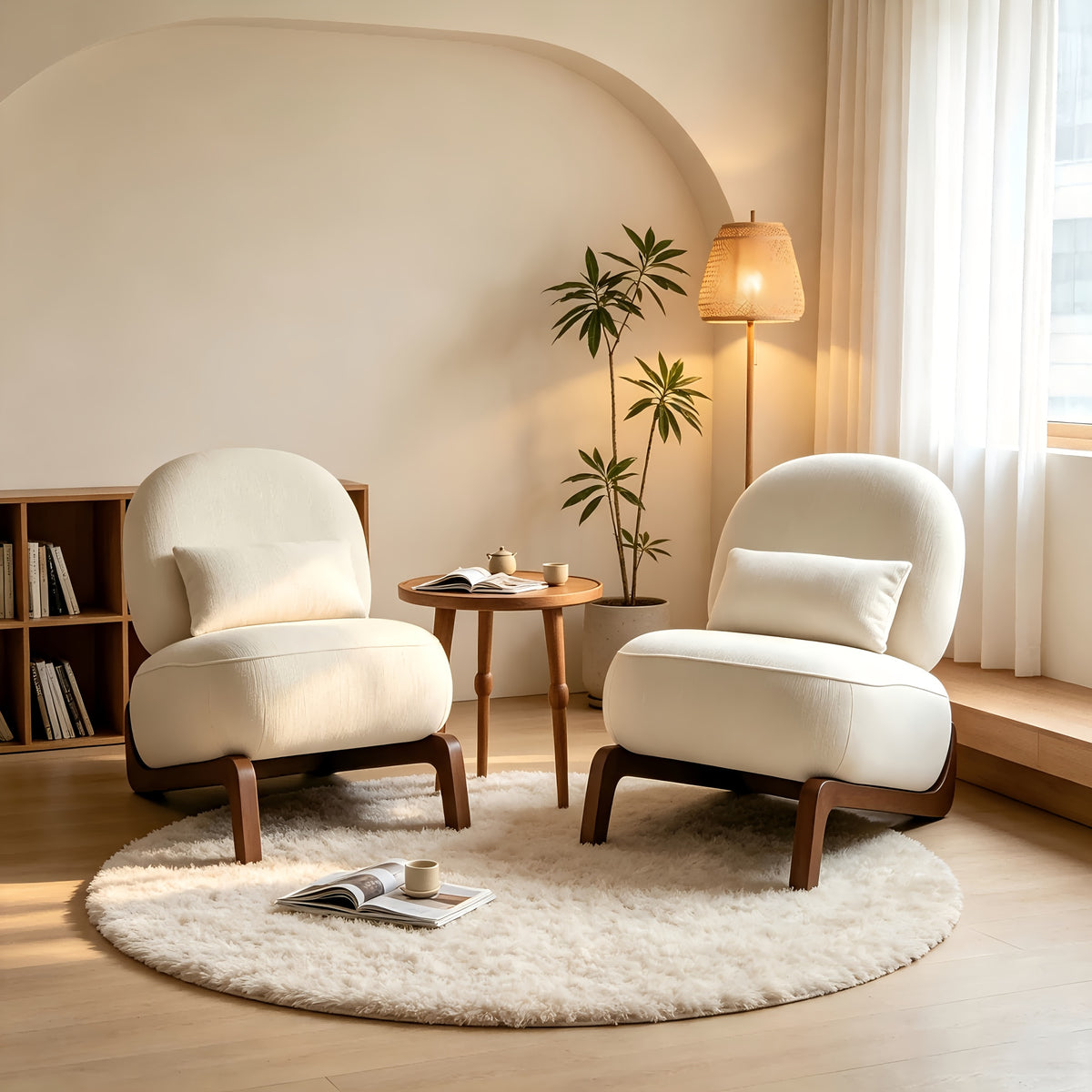 single person lazy sofa without armrests solid wood curved - Temu