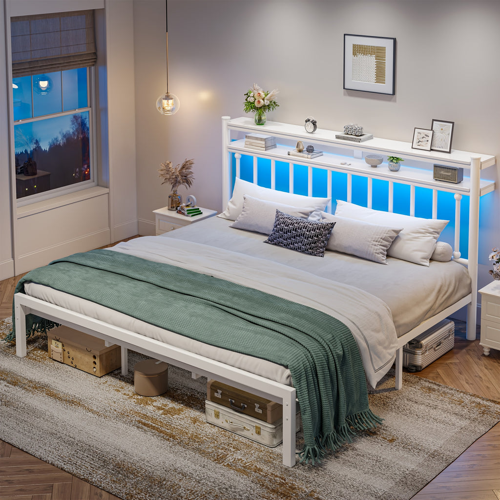 metal twin full queen king size bed frame 2 tier storage - Temu