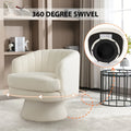 modern swivel   accent chair comfy sherpa upholstered - Temu