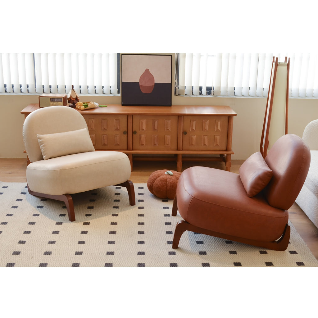 single person lazy sofa without armrests solid wood curved - Temu