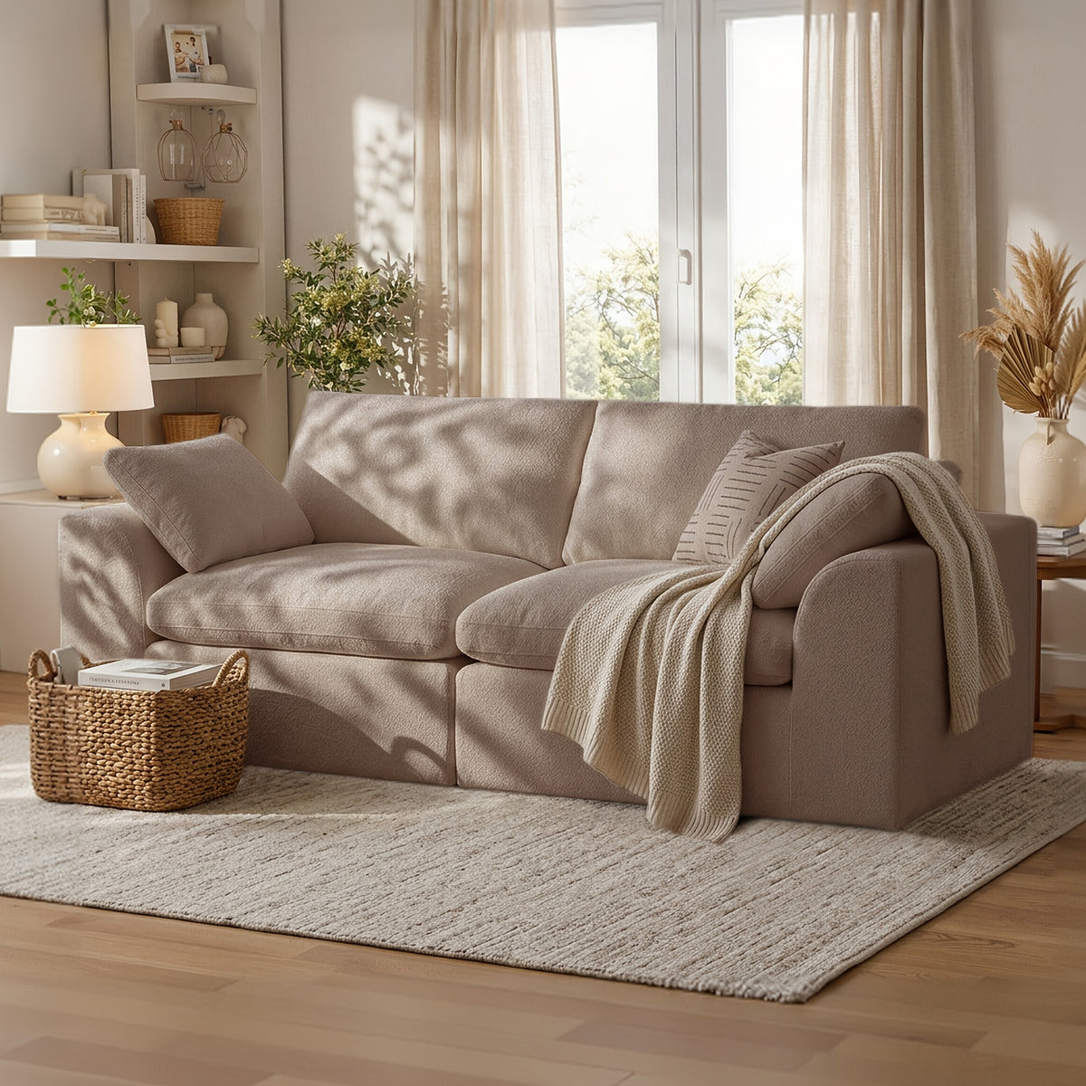 loveseat 2 seater cloud couch comfy deep seat modern small - Temu