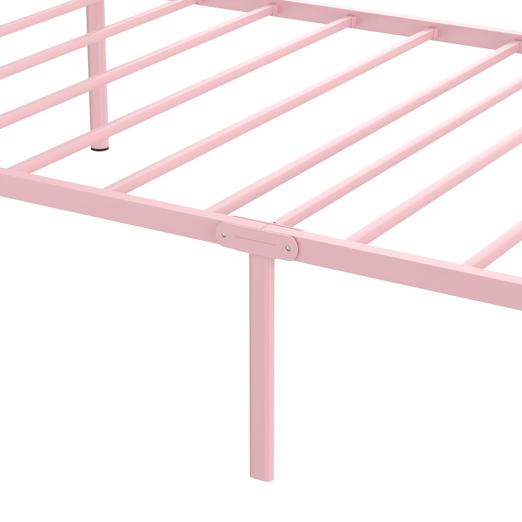 twin size canopy bed frame headboard footboard metal slats - Temu