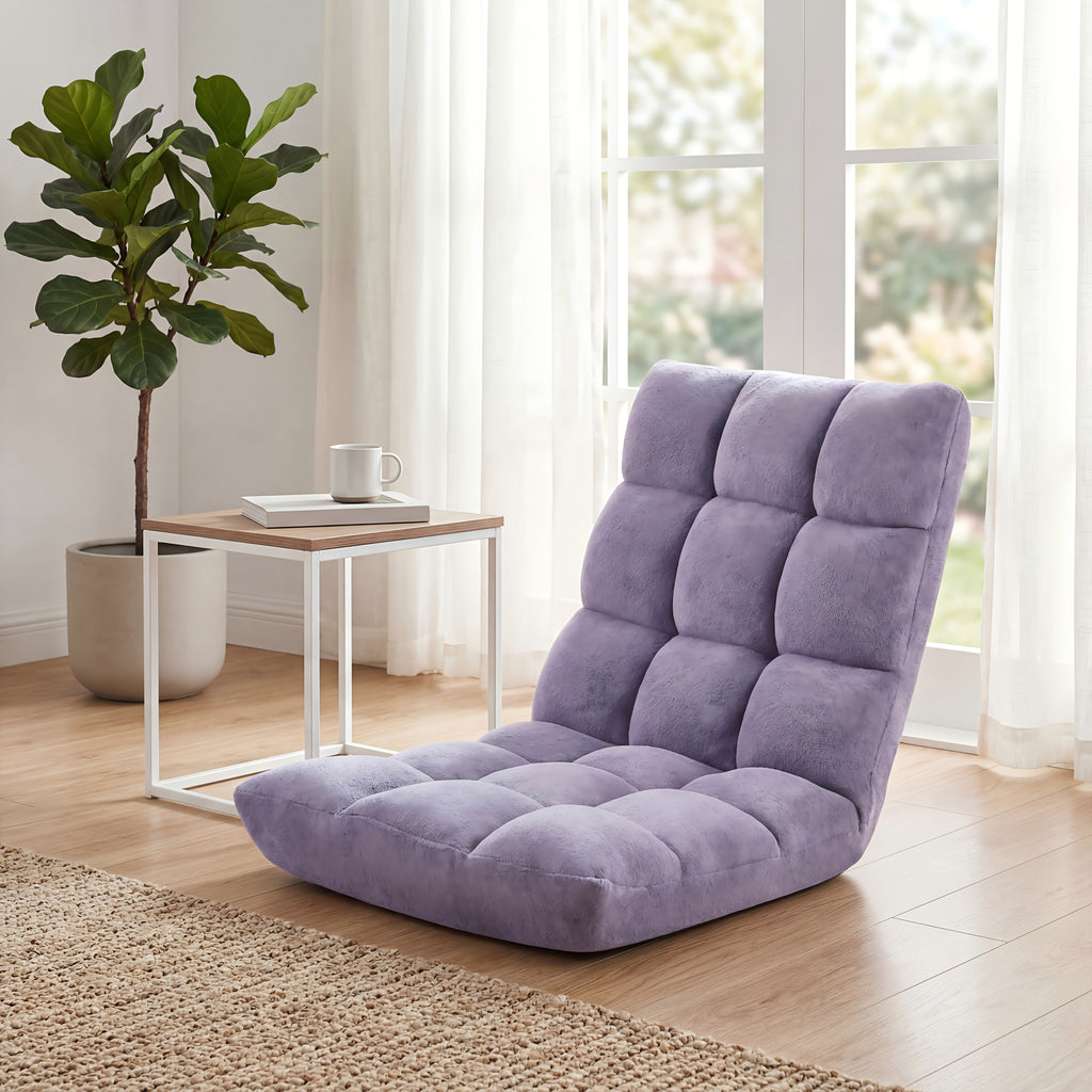 adjustable foldable floor chair 18 grid thick padded plush - Temu
