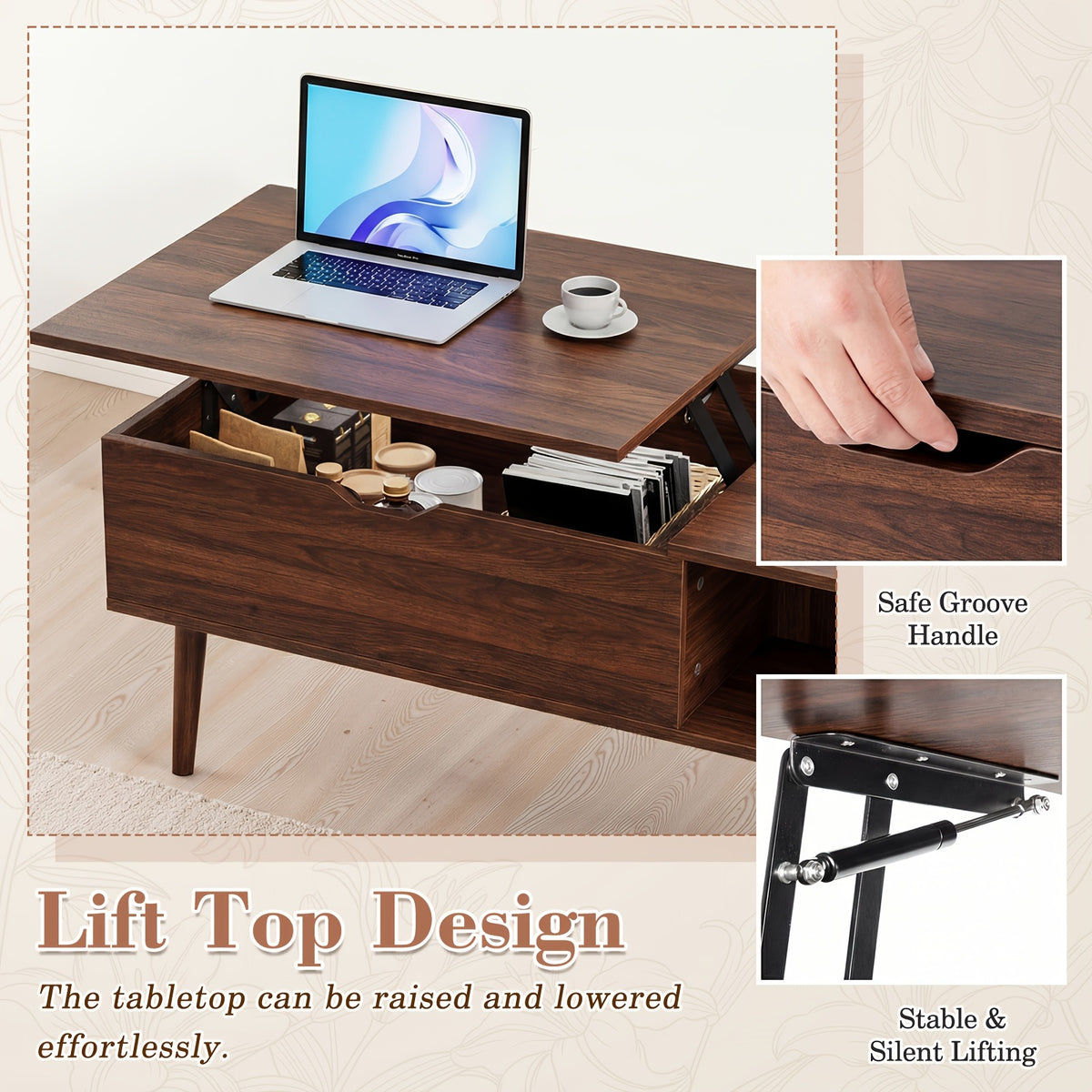height adjustable wooden   table hidden - Temu