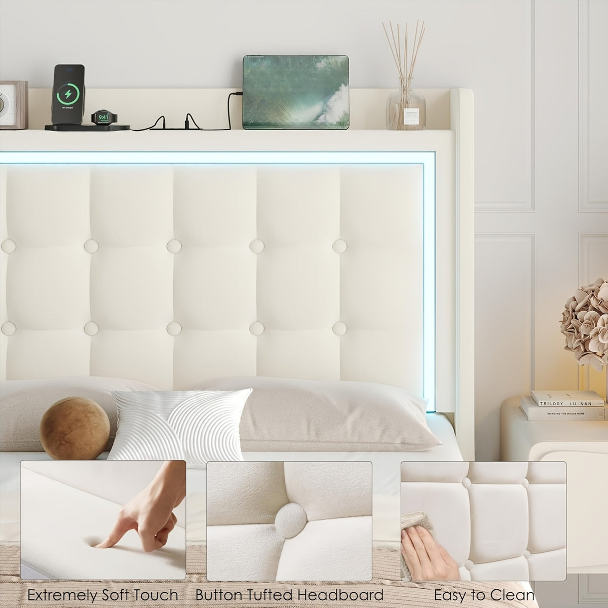 floating bed frame charging station type c usb ports - Temu