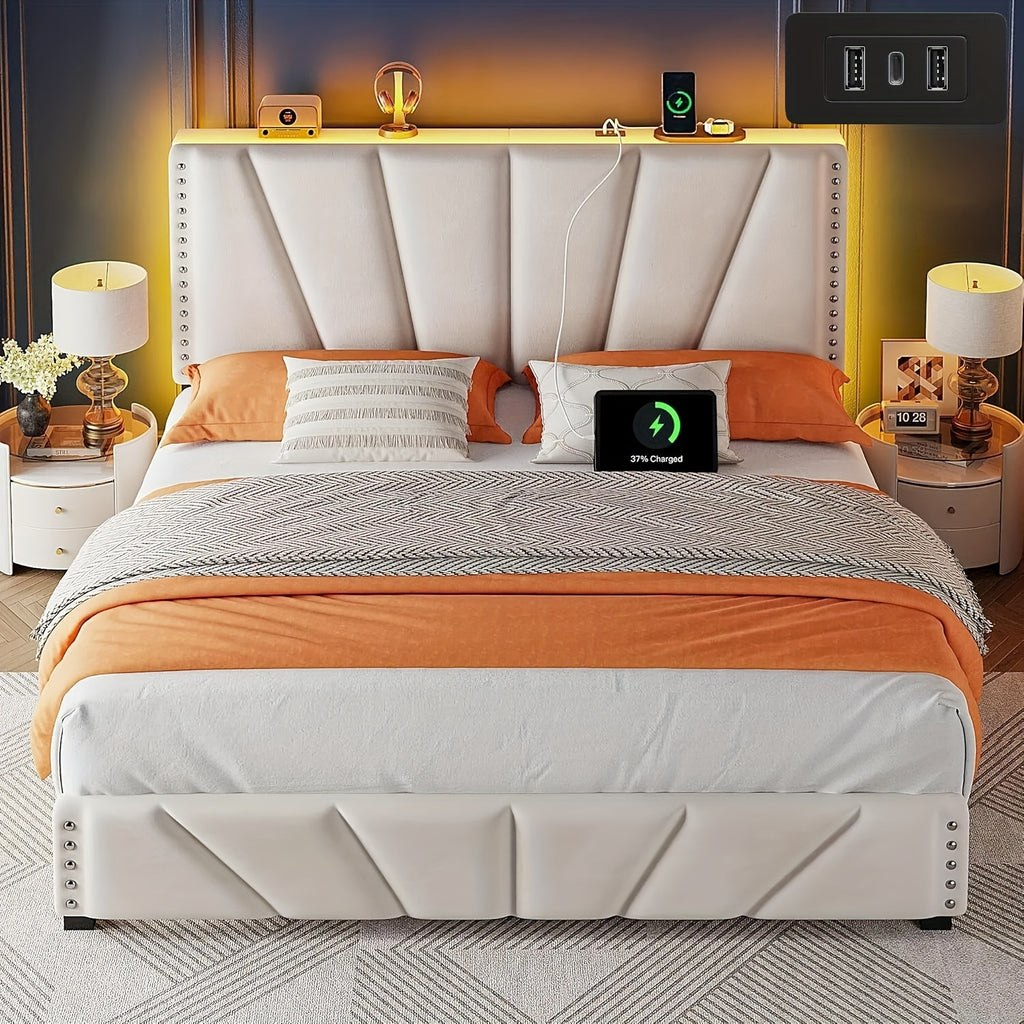 queen king size bed frame   storage modern bed frame - Temu