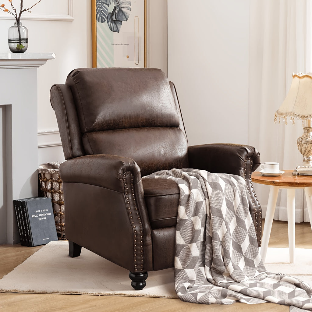 recliner chair faux leather armchair push back - Temu
