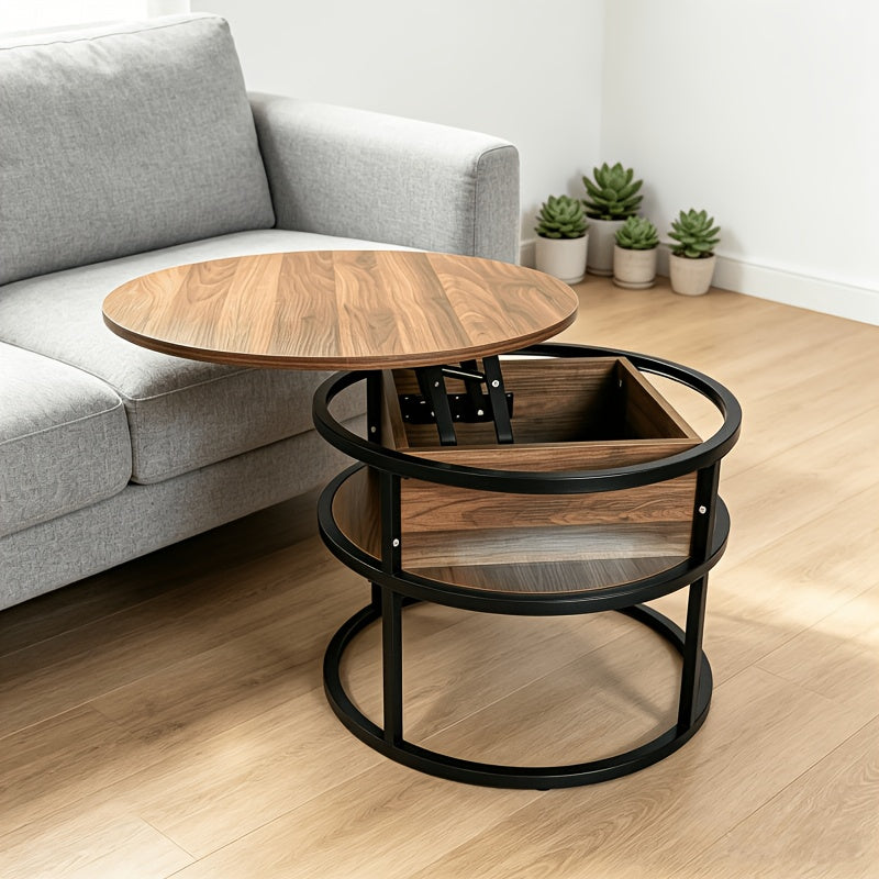 circular lifting storage coffee table industrial   - Temu