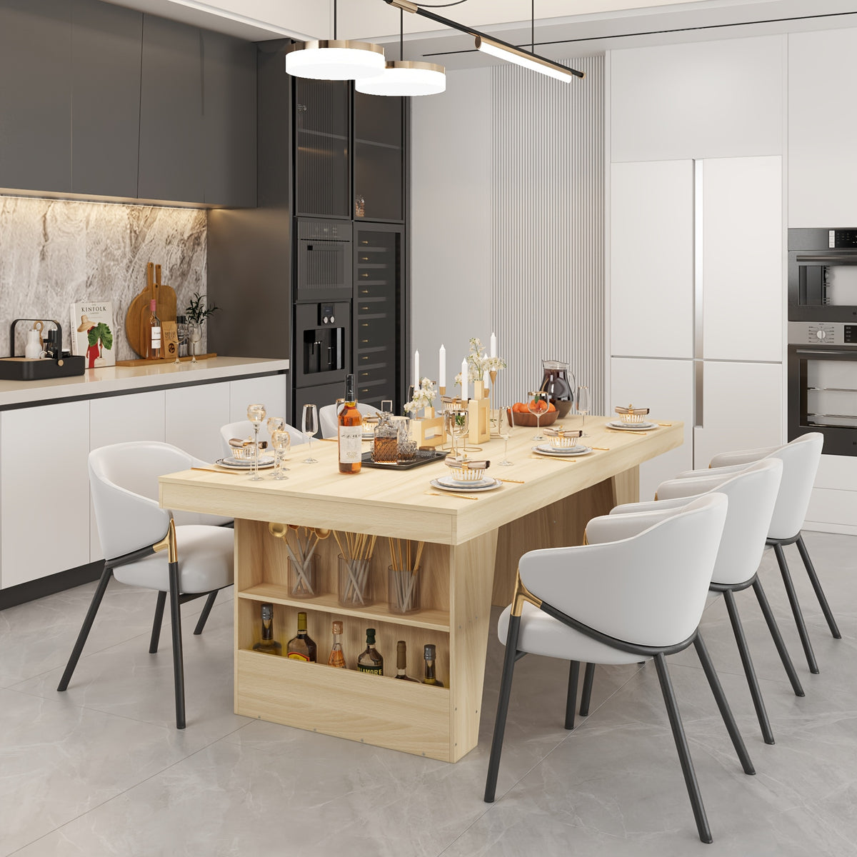 78 7 inch hardwood dining table suitable 6 8 individuals - Temu