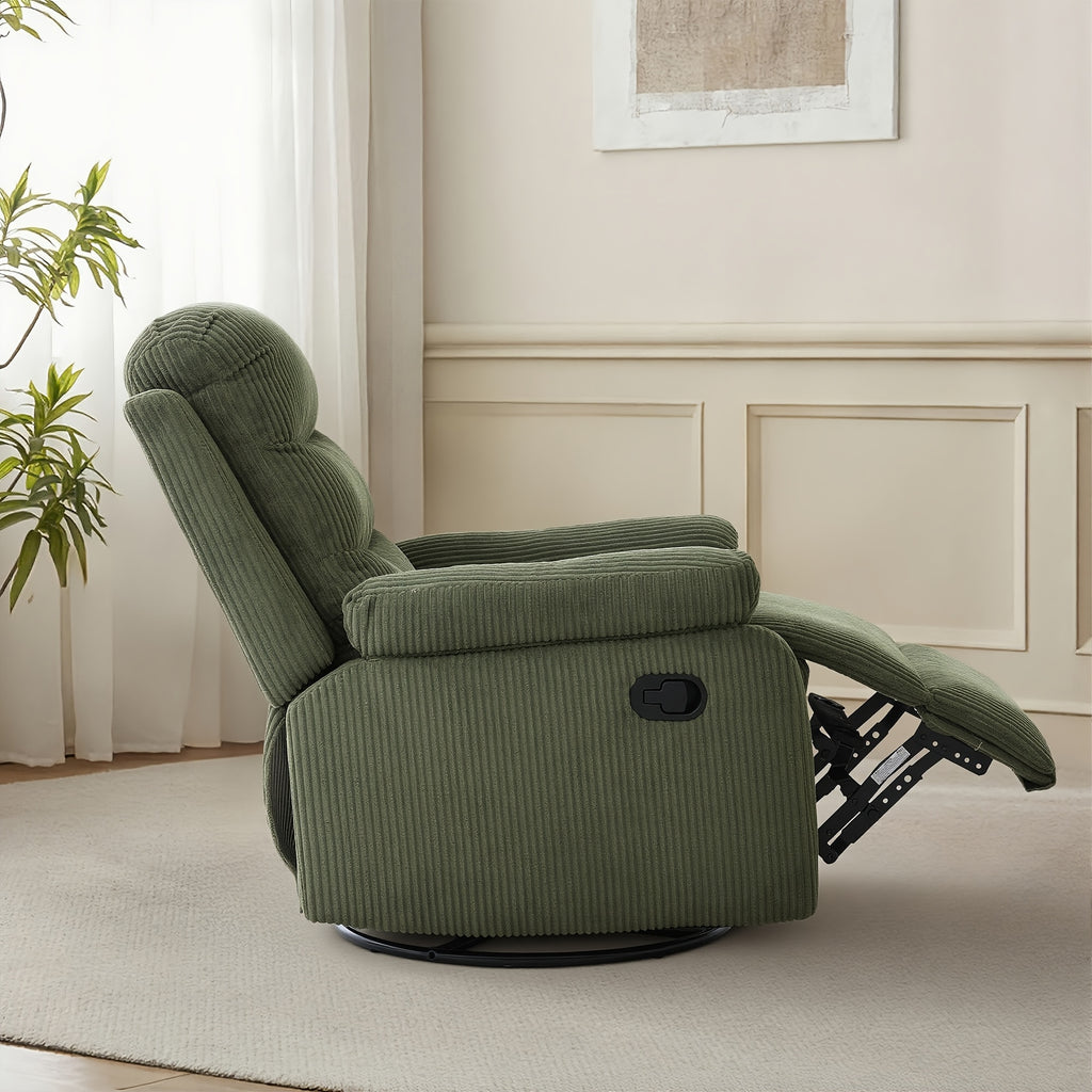 corduroy swivel rocking recliner chair manually adjustable - Temu