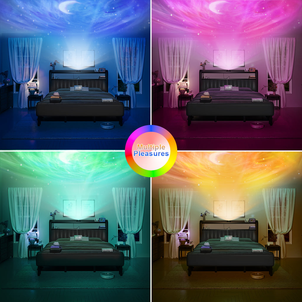 metal platform bed storage   upholstered headboard - Temu
