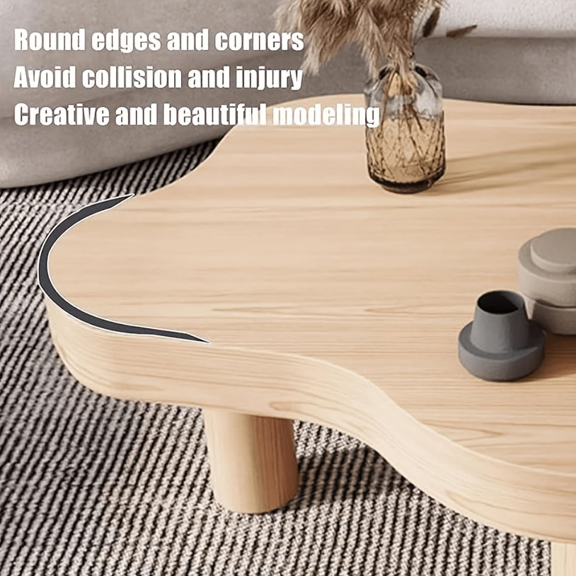 cloud shaped irregular wooden coffee table indoor thickened - Temu