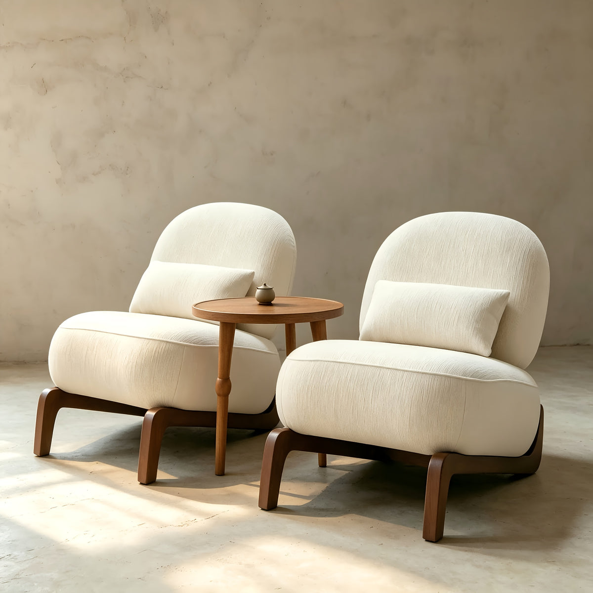 single person lazy sofa without armrests solid wood curved - Temu