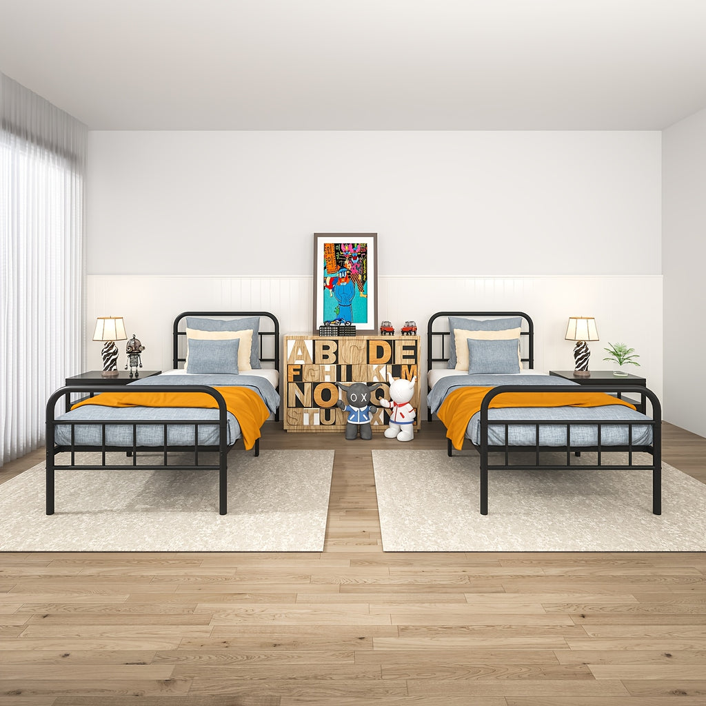 metal platform bed frame industrial style headboard - Temu