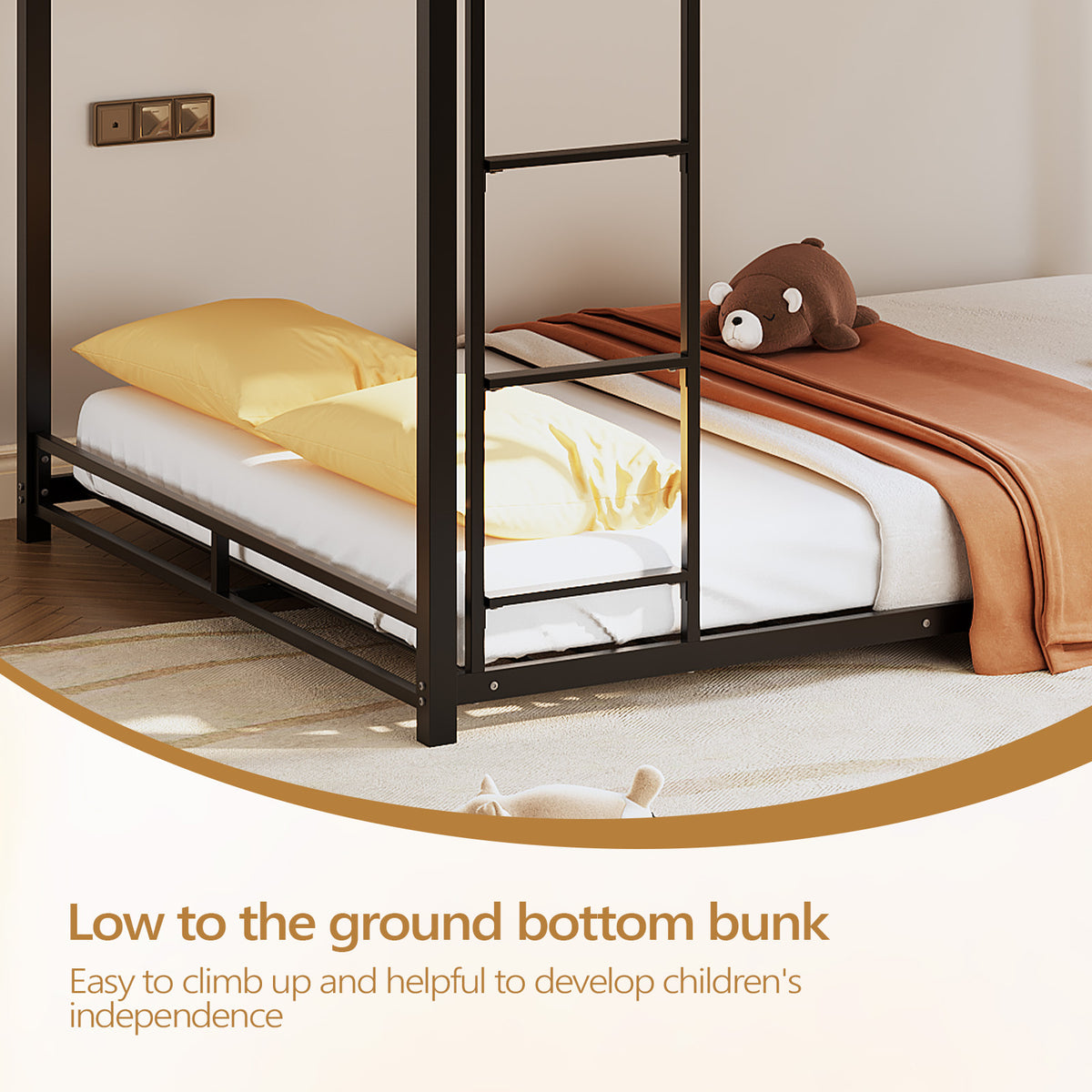 bunk bed frame heavy duty iron   space - Temu