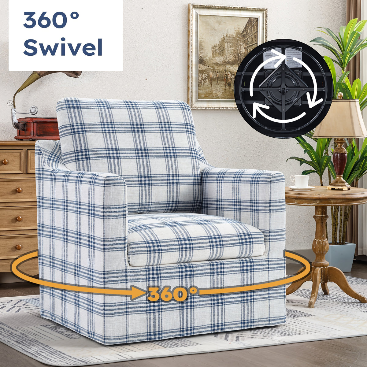 swivel accent chair   upholstered - Temu