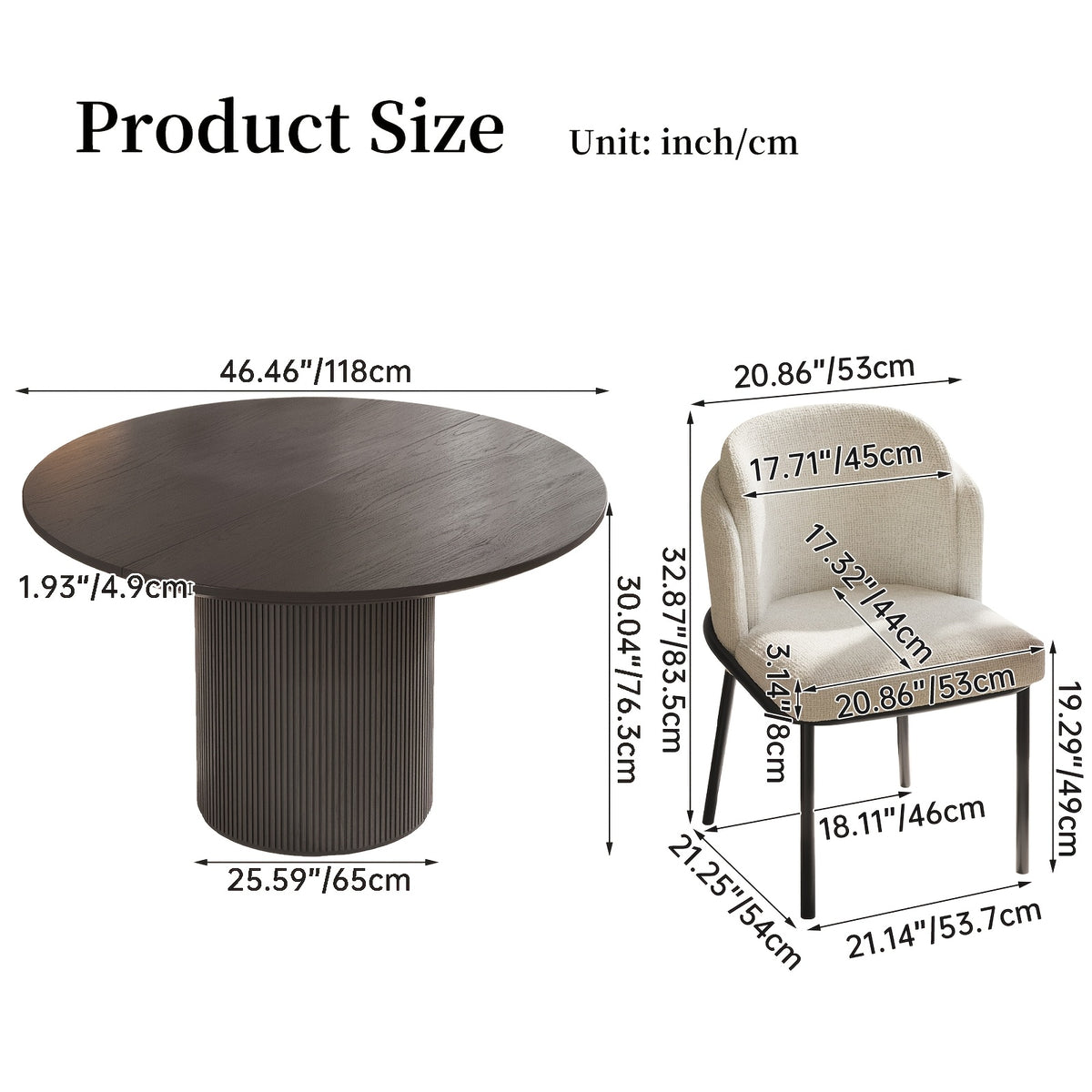 46 06 round dining table set four dining table set six - Temu