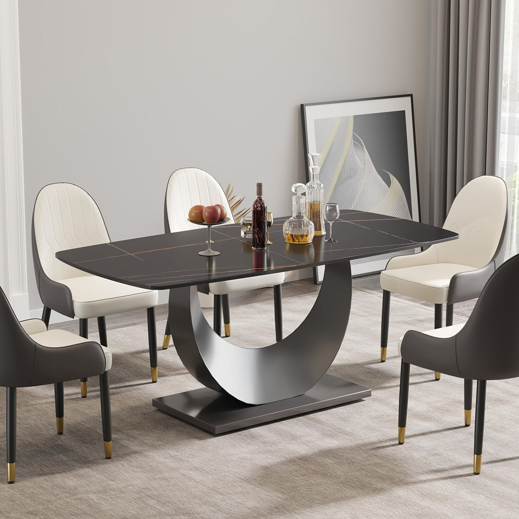 6 seater modern rectangle dining table 63   - Temu