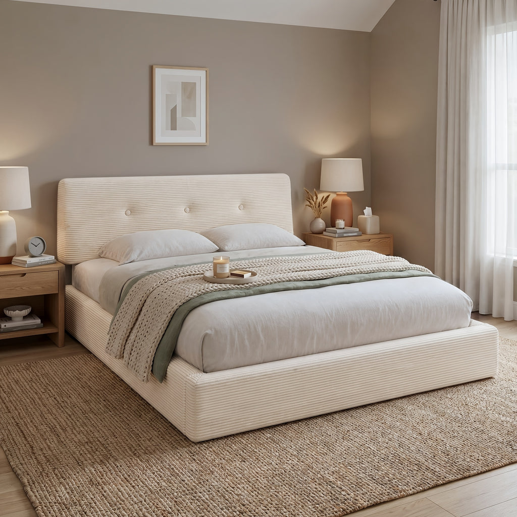 cloud bed frame adjustable headboard upholstered soft king - Temu