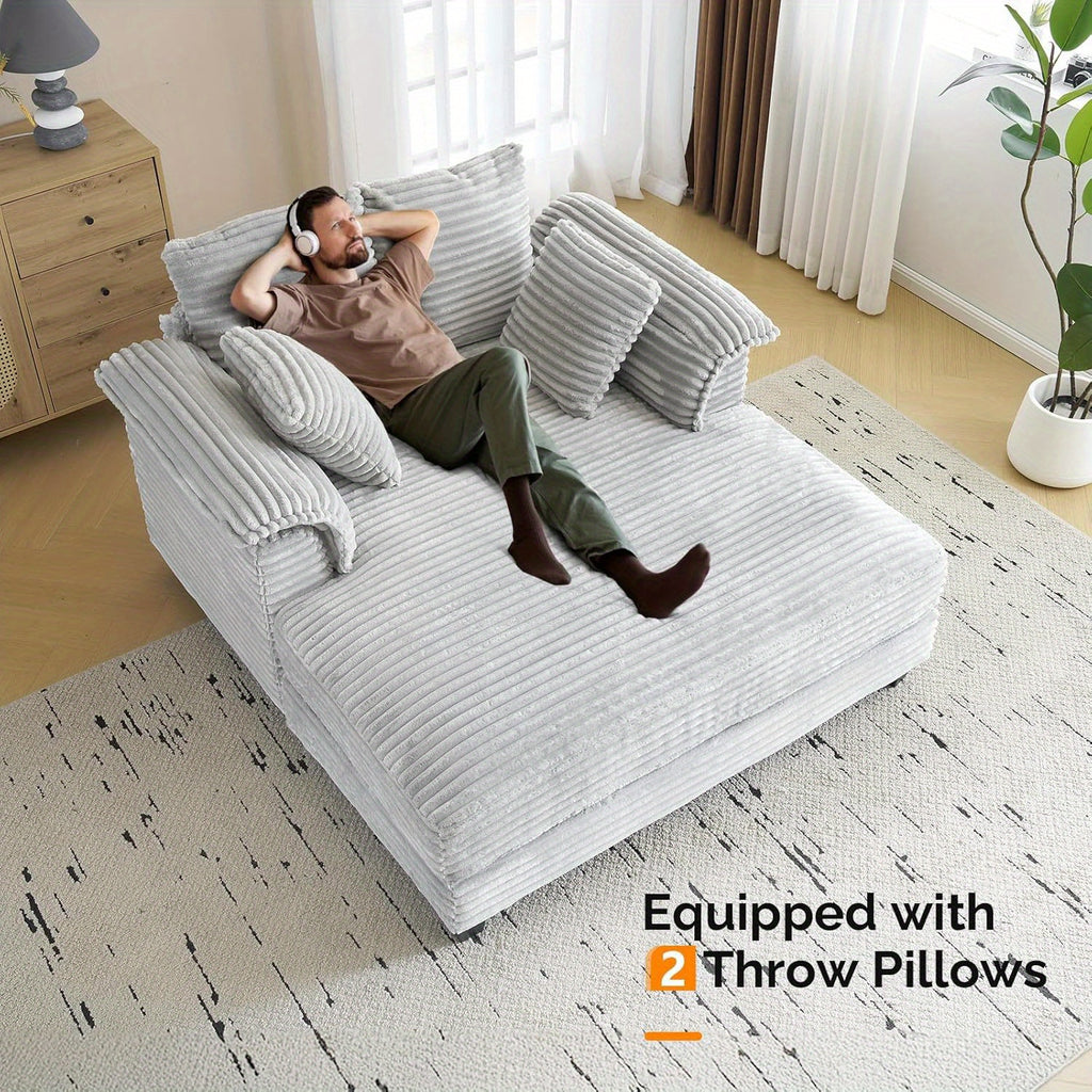 lounge sofa 56 oversized reading sofa corduroy chaise - Temu
