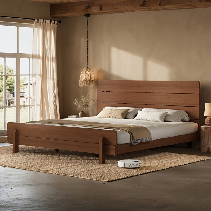 king size bed frame stylish headboard reinforced - Temu