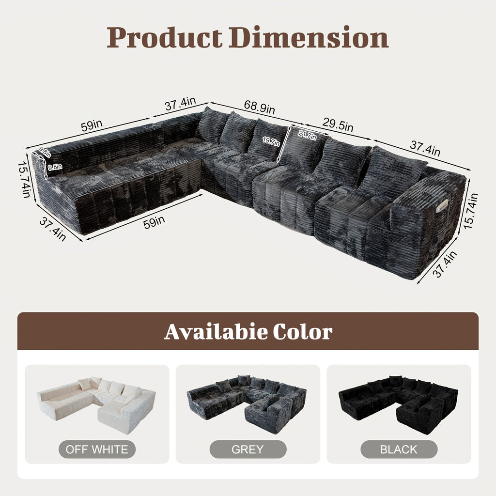 large 7 seat modular sectional sofa   featuring - Temu