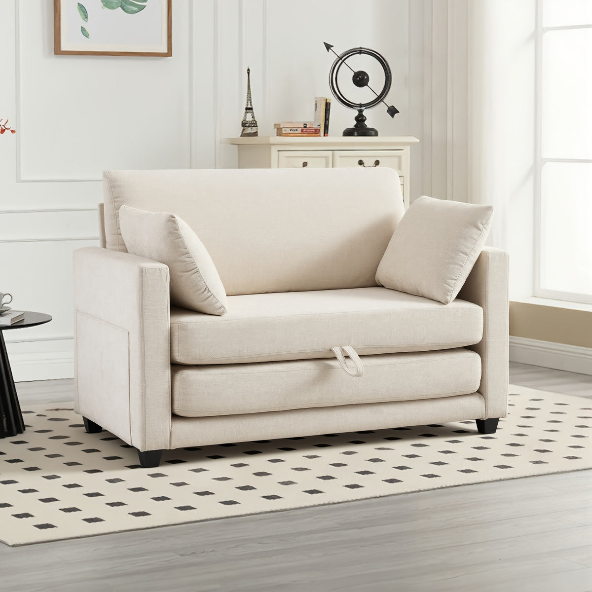 2 in 1 chenille upholstered pull sleeper chair foldable - Temu