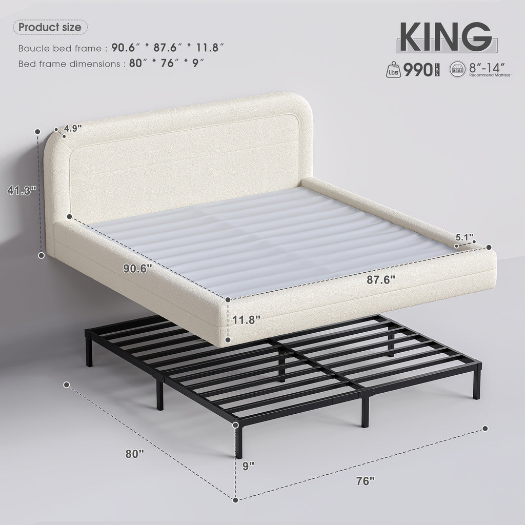comfortable   platform bed featuring a headboard - Temu