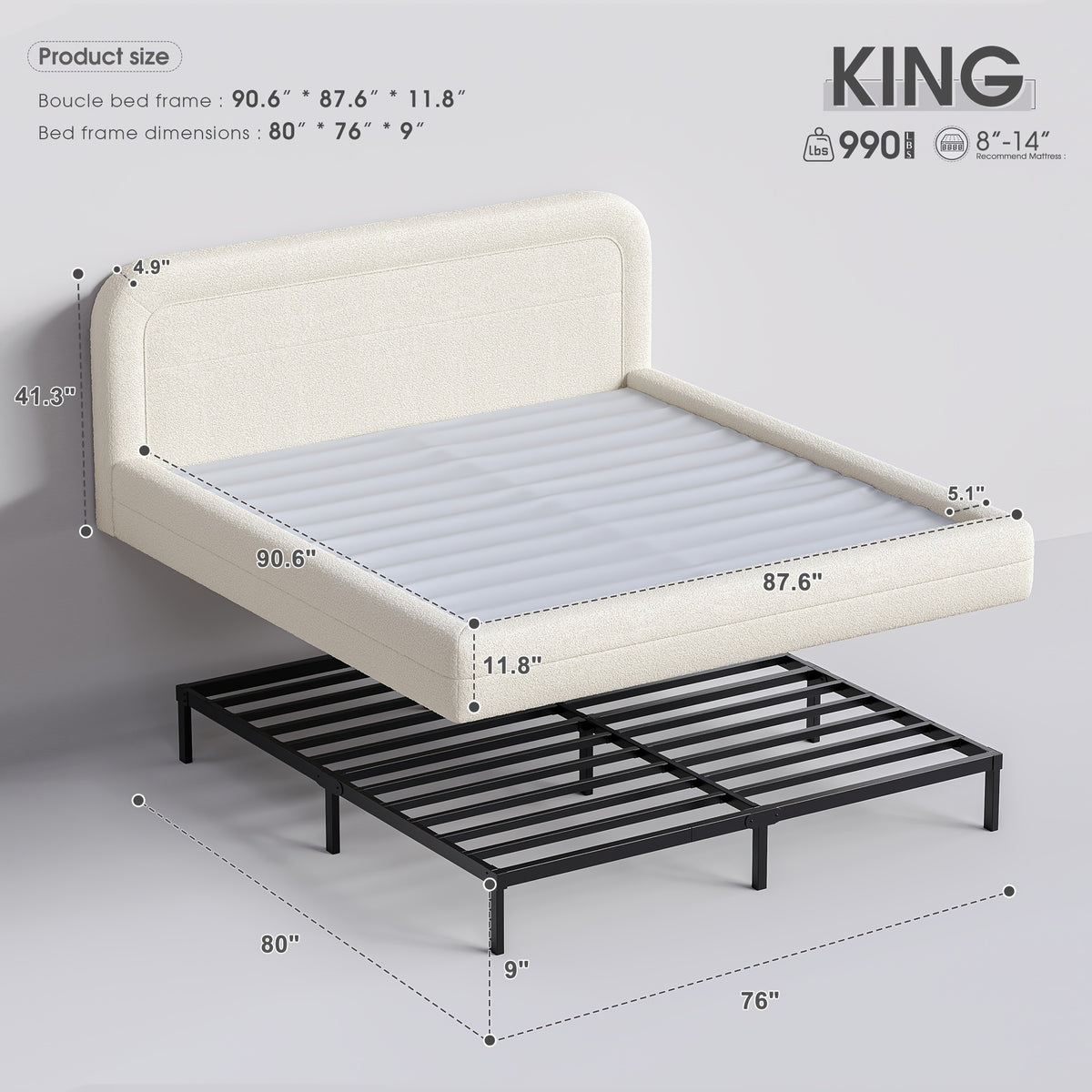 comfortable   platform bed featuring a headboard - Temu