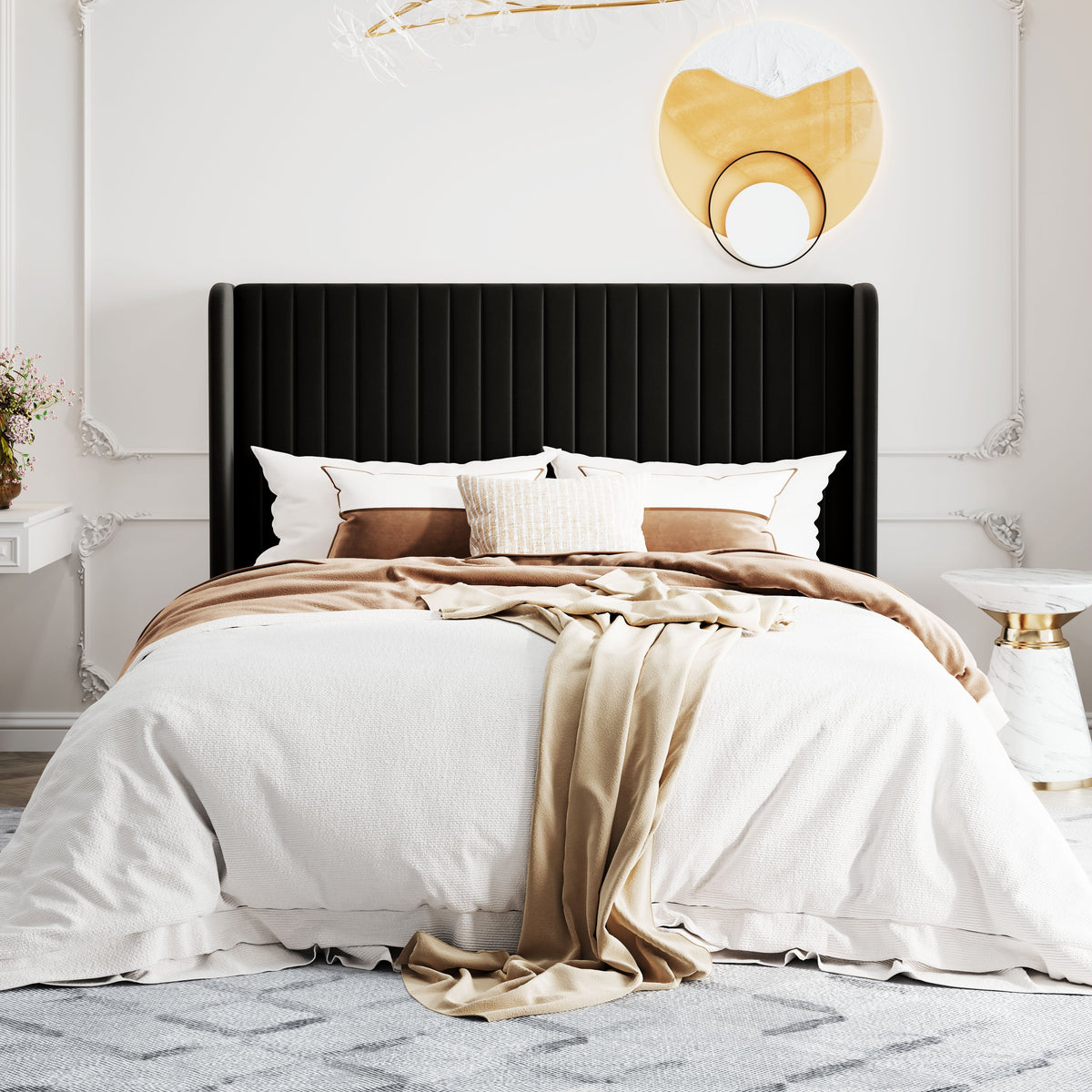 full queen king size velvet upholstered bed frame - Temu