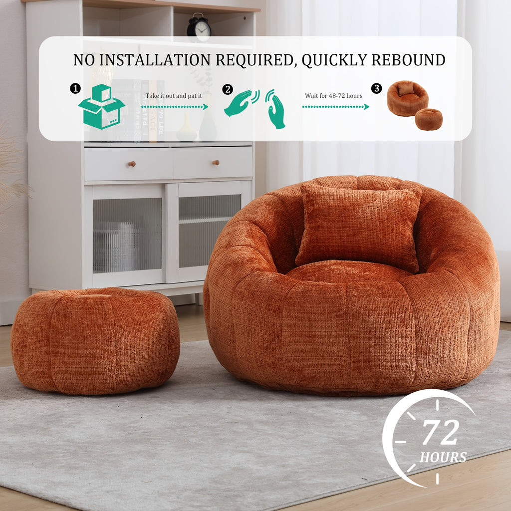 chenille round lazy   sofa chair   a - Temu