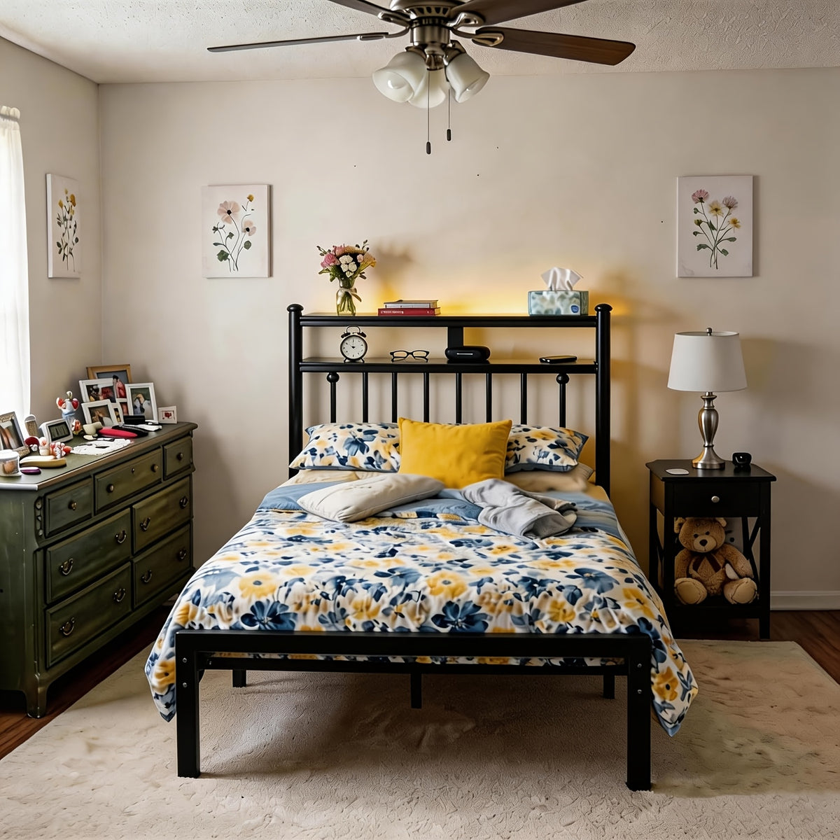 metal twin full queen king size bed frame 2 tier storage - Temu