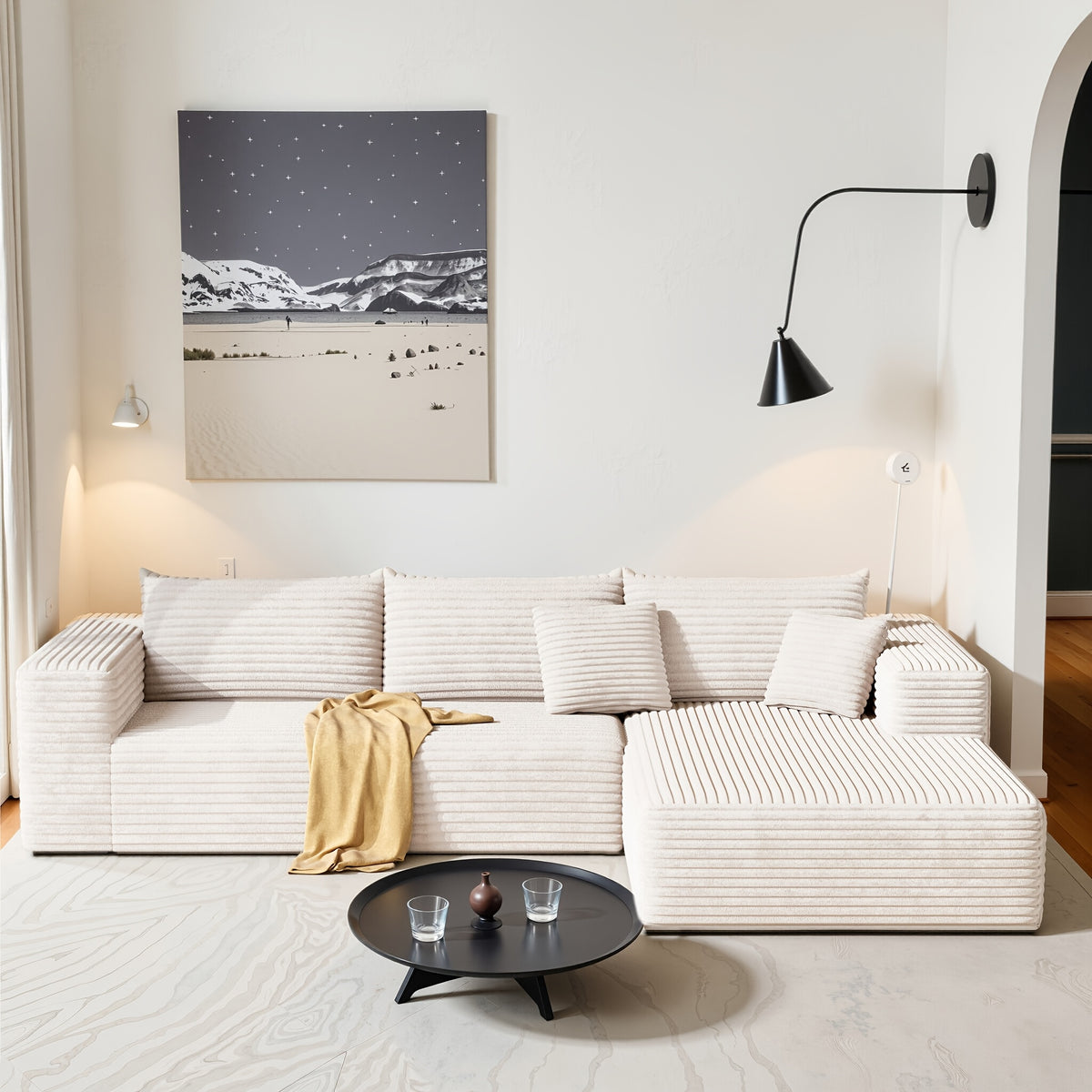 u l shaped corduroy modular sectional sofa bed vacuum - Temu
