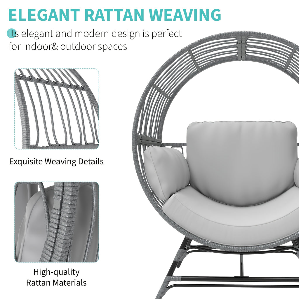 trendy relaxation modern round rattan lounge chair 4 - Temu