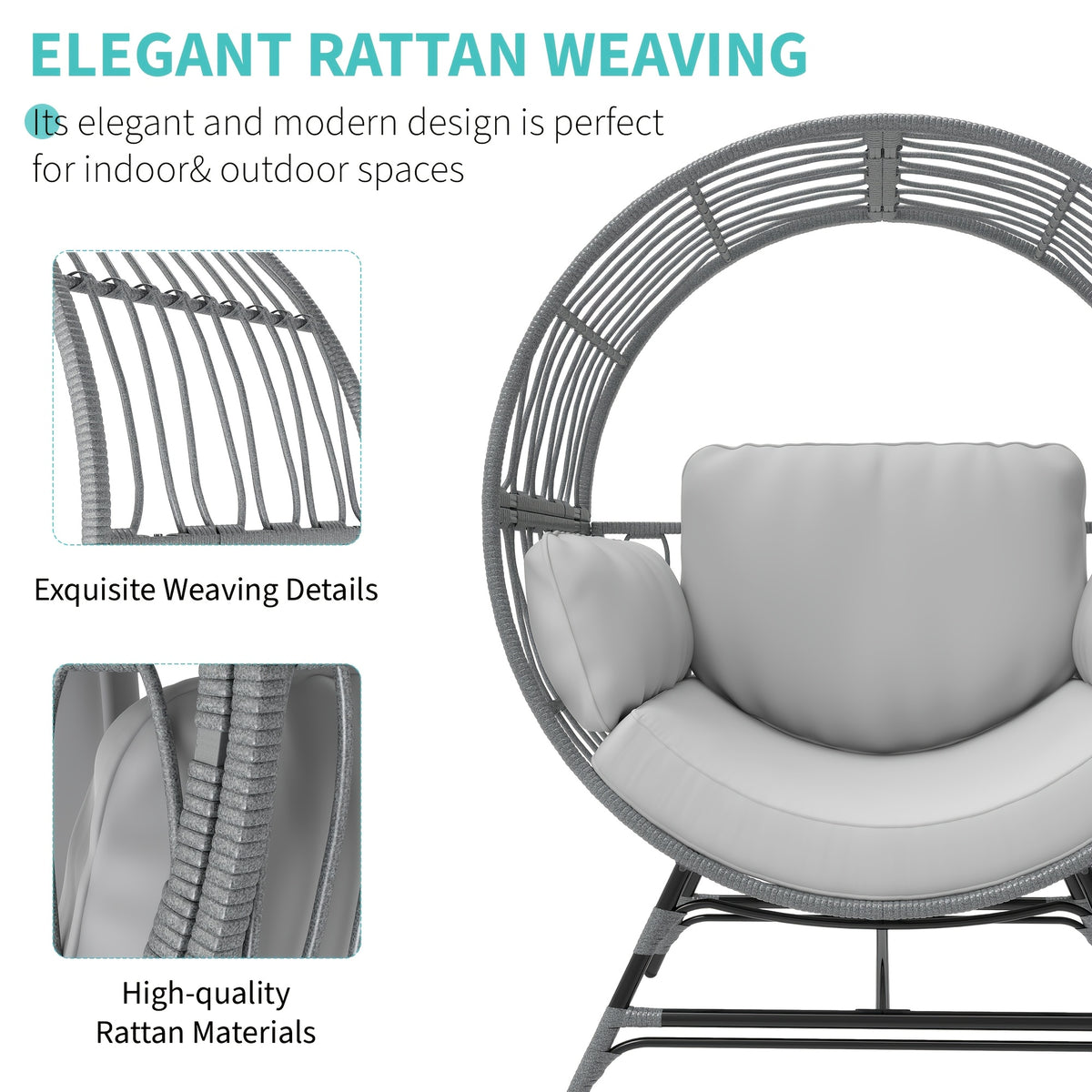 trendy relaxation modern round rattan lounge chair 4 - Temu