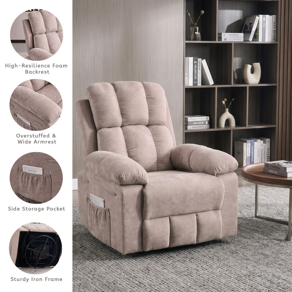 rocking recliner chair modern 360 swivel glider recliner - Temu