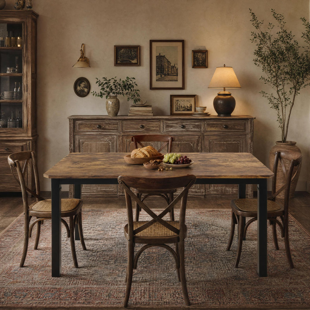 industrial dining table 4 6 people large kitchen table - Temu