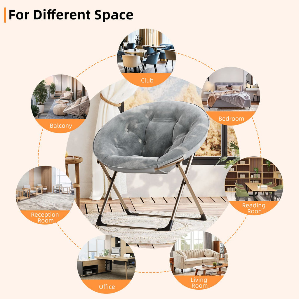 foldable oversized saucer chair   teens plush circle - Temu