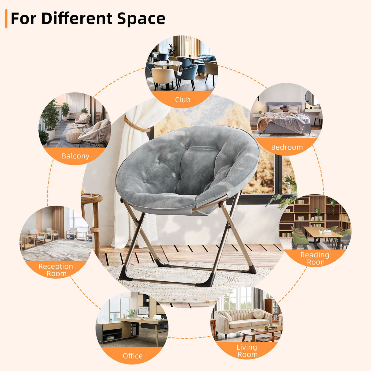 foldable oversized saucer chair   teens plush circle - Temu
