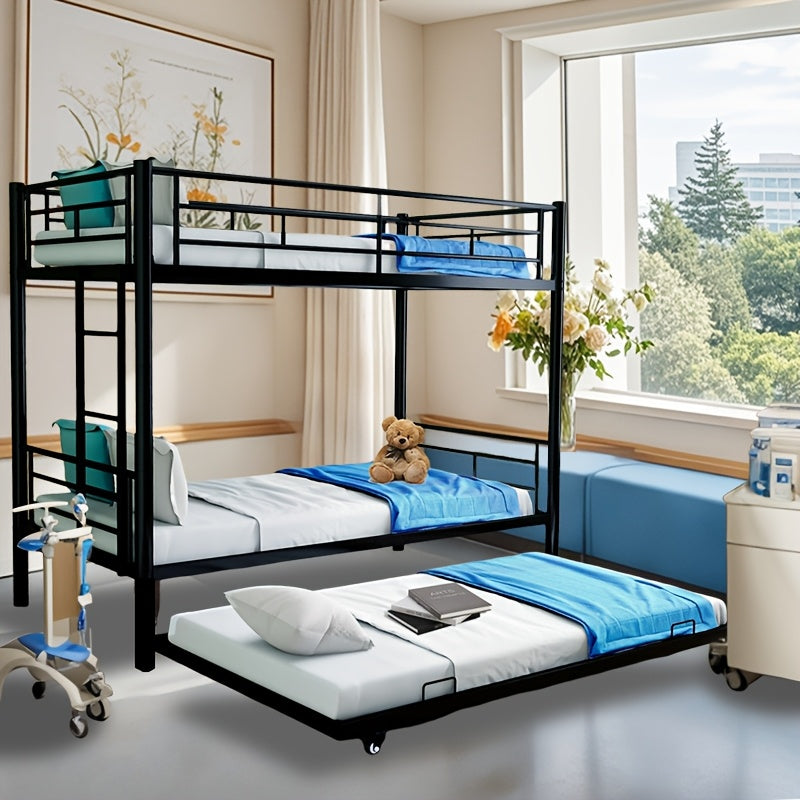 77 l metal bunk bed trundle twin bunk bed ladder - Temu