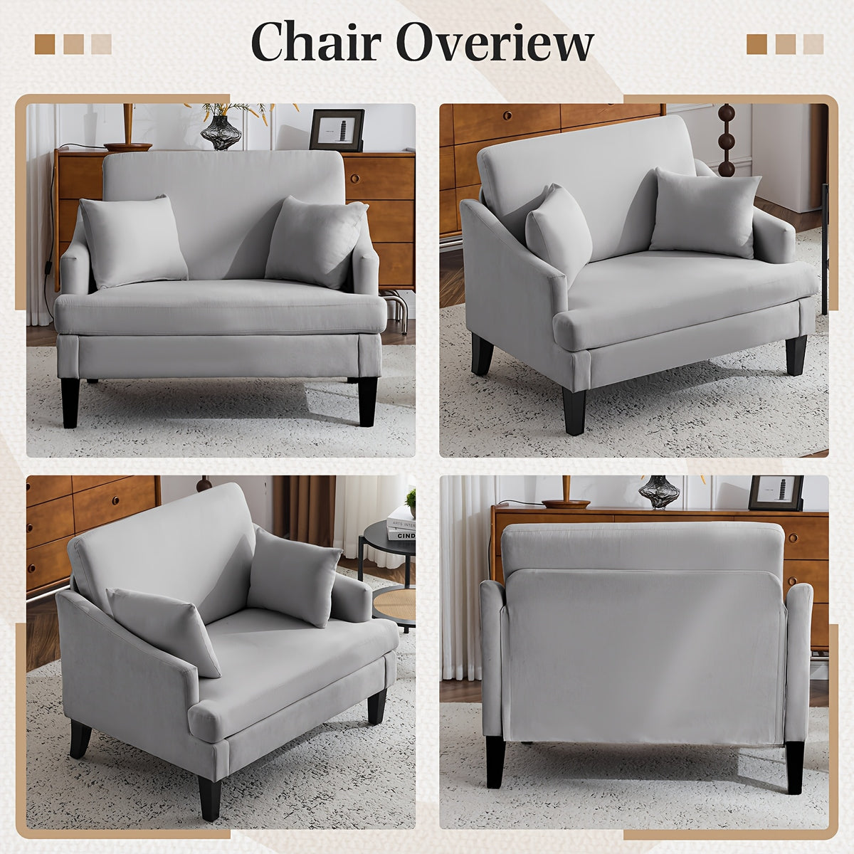 oversized accent chairs set 1 2 33 5 wide seat - Temu
