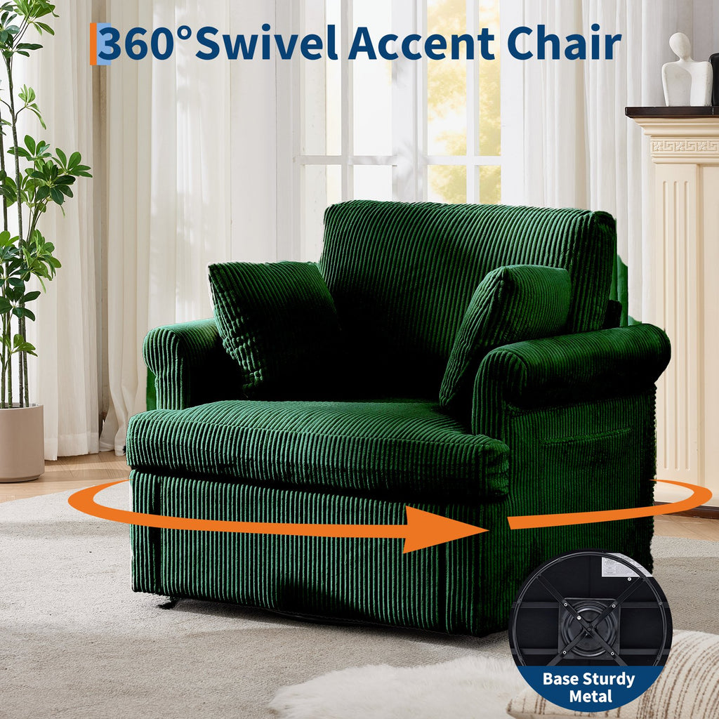 modern 360 swivel armchair 2 pillows accent lounge reading - Temu