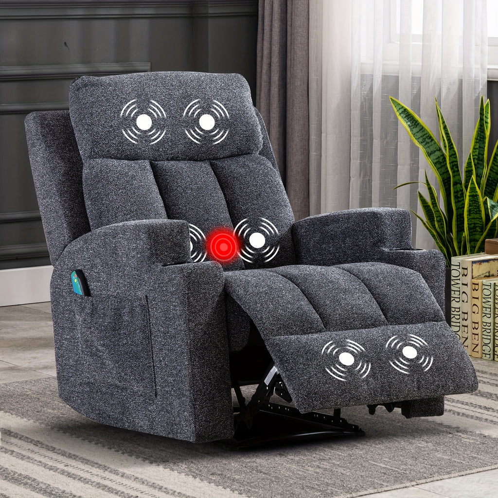 manual recliner chair massage heat soft fabric   - Temu