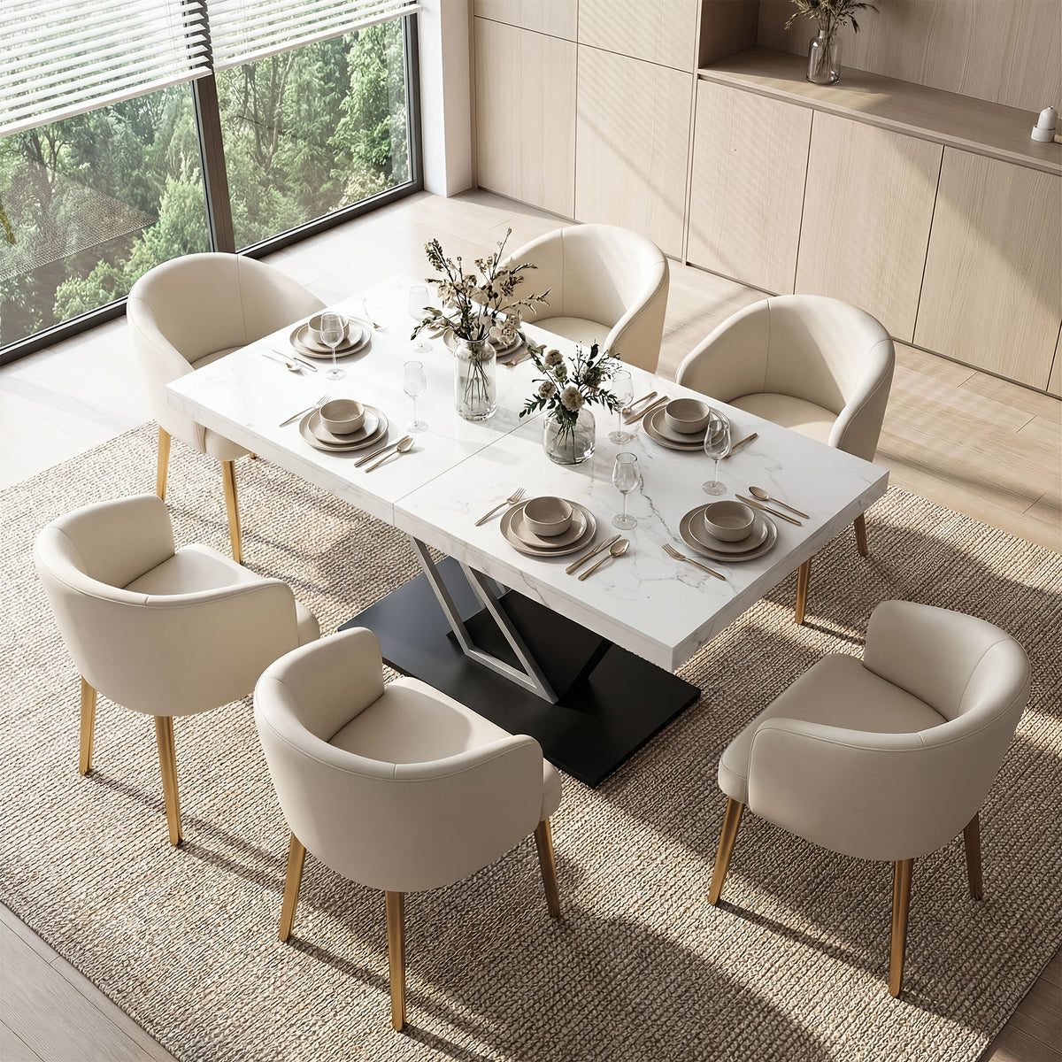 1 5 2m extendable dining table   look mdf top - Temu
