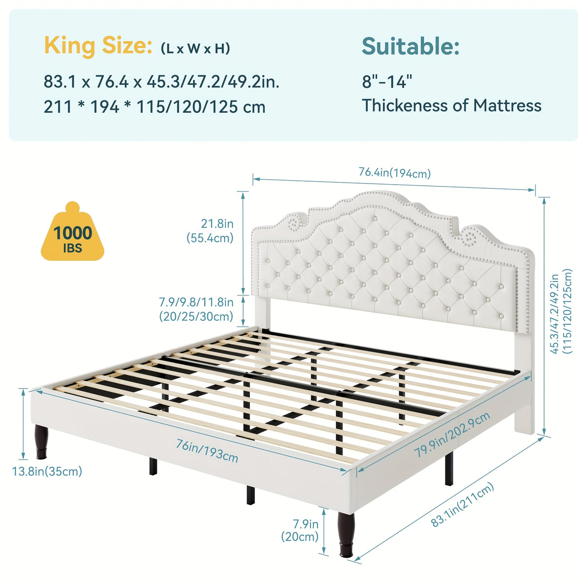 full queen king size bed frame adjustable velvet - Temu