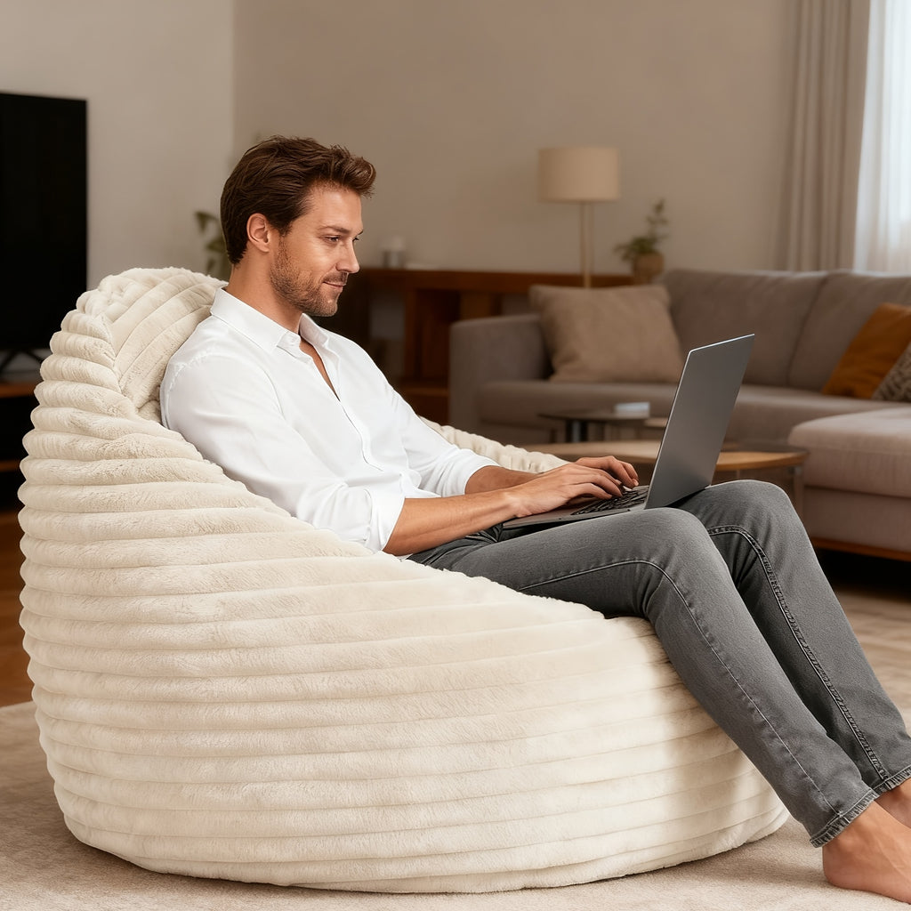 memory foam bean bag chair 39 inch backrest armrests comfy - Temu