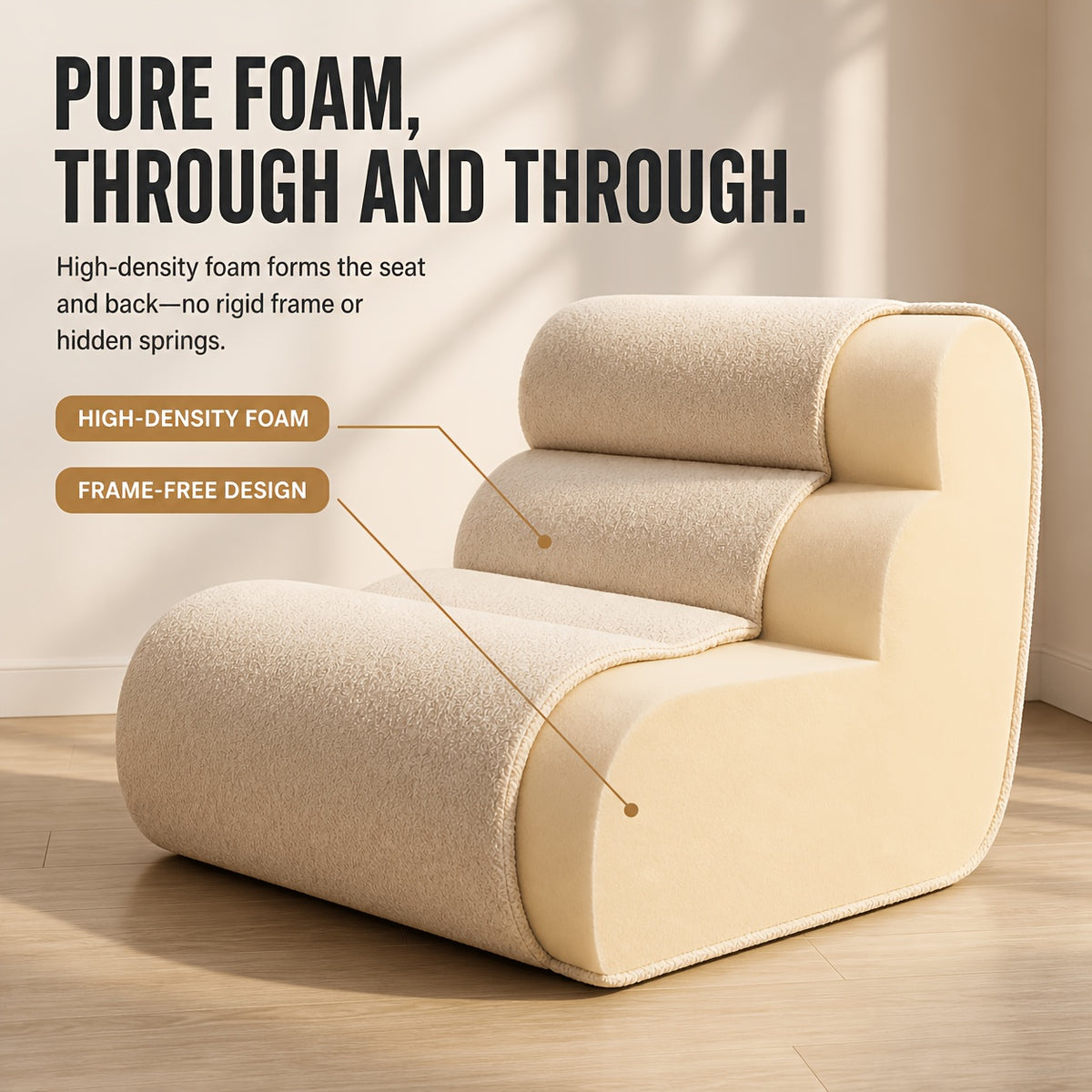 40 95 inch modern teddy fabric floor sofa frameless modular - Temu