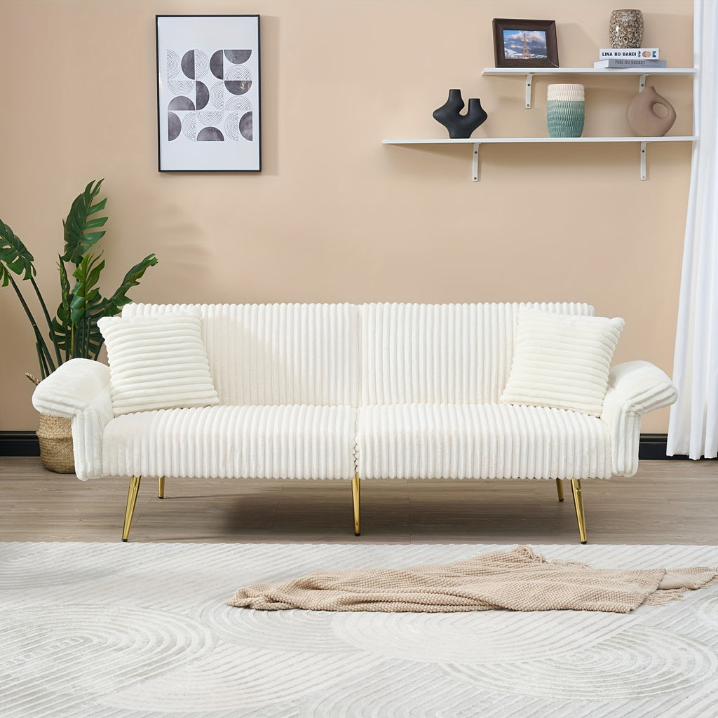 79 inch fleece foldable sofa bed foldable armrests suitable - Temu