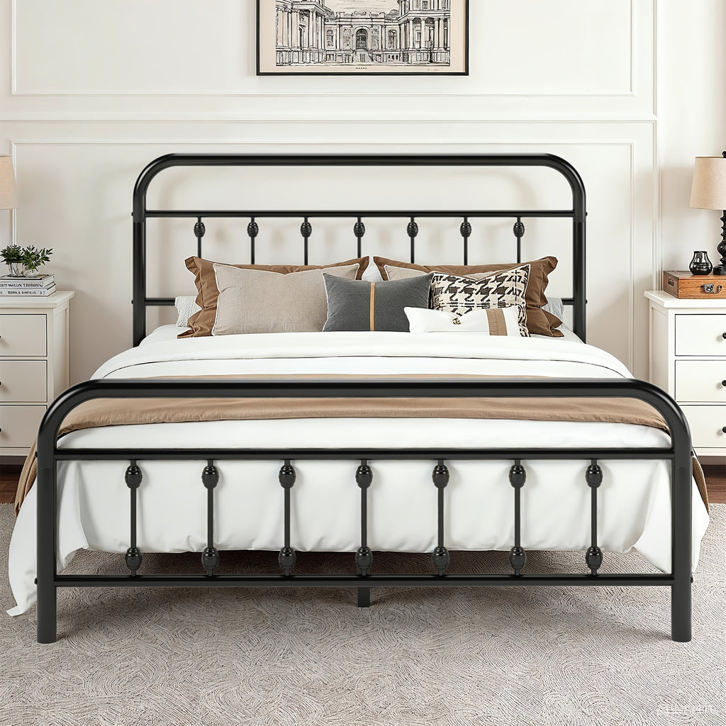 14 inch vintage metal bed frame iron headboard footboard - Temu