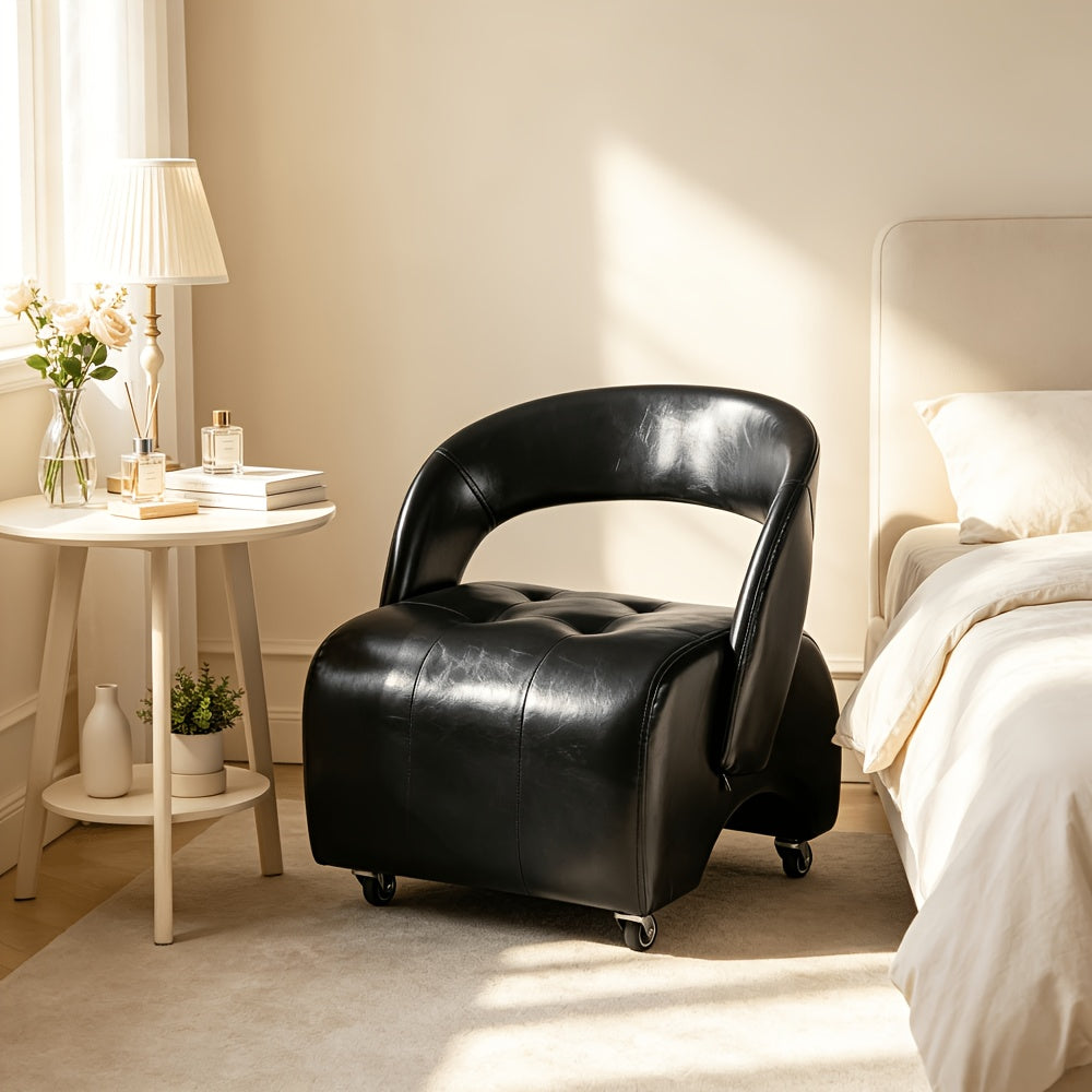 mobile universal wheel leather living room single chair home - Temu